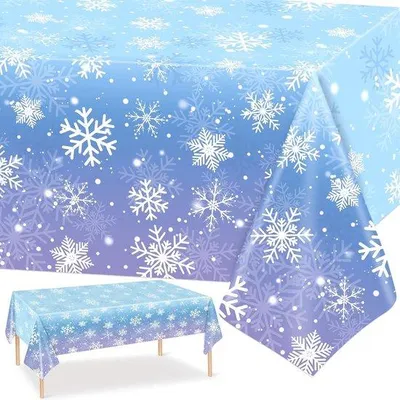 Produktbild von Famanu Tischdecke Schneeflocken - 2 Stück, weiß, 137 x 274 cm