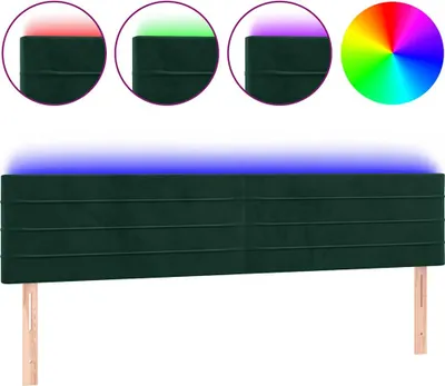 Produktbild von vidaXL LED Kopfteil Dunkelgrün 160x5x78/88 cm Samt
