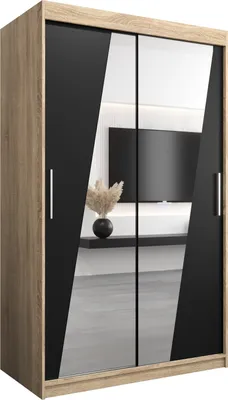 Produktbild von Kleiderschrank, Schiebetürenschrank Schlafzimmer, Schrank mit Spiegel RHOMB 120 cm