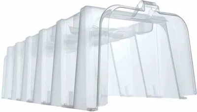 A clear plastic plant tunnel on a white background.