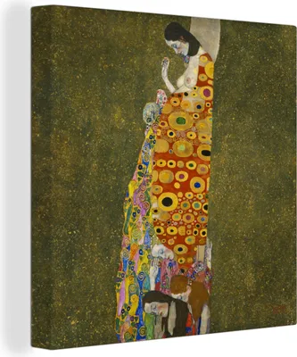 Obrázek produktu pro OneMillionCanvasses® - Plátno - Naděje II - Obraz, Gustav Klimt, nástěnný obraz, nástěnné dekorace obrazy do obývacího pokoje, 20x20cm