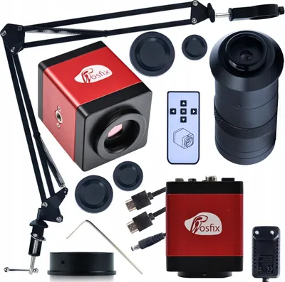 Immagine prodotto di Rosfix Set Draco Pro KMDRP-HDMI-VGA – Fotocamera per Microscopio Digitale da 2 MP con Attacco C | 1080p HDMI/VGA | Obiettivo 100x + Attacco 50 mm