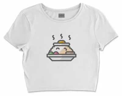 Immagine prodotto di Bona Basics, T-shirt crop basic stampato, donna, 100% cotone, bianco, casual