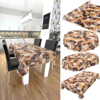 Produktbild von Tischdecke Wachstuch Essen Rot Robust Wasserabweisend Rund 100 cm