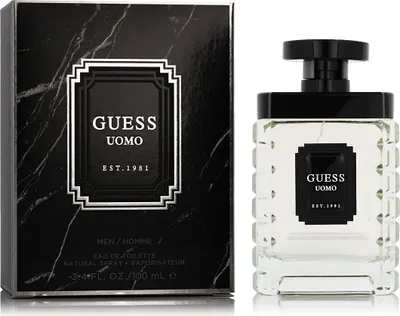 Produktbild von GUESS Uomo 100ml, Männer, 100 ml, Kardamom, Grapefruit, Lavendel, Geranium, Safran, Salbei, Bernstein, Benzoe, Holz, Spray