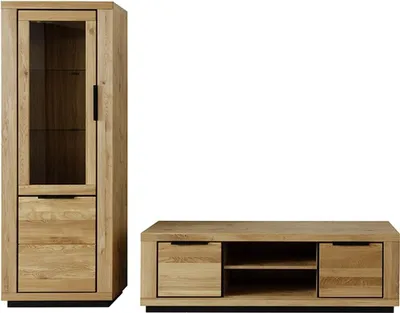 Produktbild von Wohnwand >Greno< (2-teilig) in Wildeiche - 235x200x54 (BxHxT)