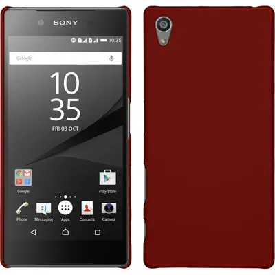 Produktbild von PhoneNatic Case kompatibel mit Sony Xperia Z5 - Hülle rot gummiert Hard-case + 2 Schutzfolien