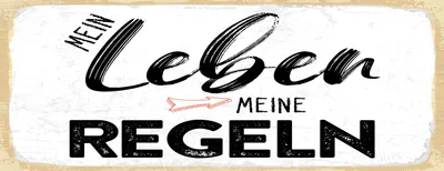 Produktbild von vianmo Blechschild 10x27 cm Mein Leben meine Regeln