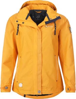 Produktbild von Dry Fashion Damen Funktionsjacke Greetsiel – Outdoor Jacke Damen Reißverschluss Jacke Atmungsaktiv Winddicht Wasserdicht in Gelb Melange Größe 44