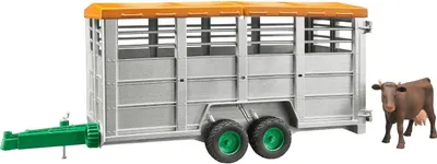 Produktbild von Bruder 02227 Viehtransportanhänger inklusive 1 Kuh