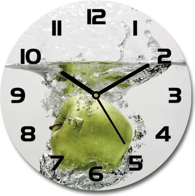 Produktbild von Wanduhr aus Glas 30fi Glasbild Glasuhr Gehärtetes Glas - schwarze-zeiger - Apple under water