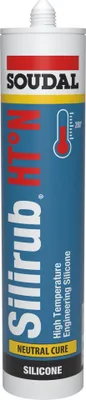 Produktbild von Silirub HT-N neutralvernetzt Silikon Dicht- und Klebstoff für Hochtemperatur Kartusche 310 ml schwarz SOUDAL