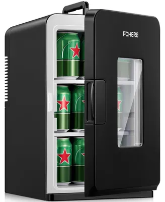 Mini-Kühlschrank 21L, tragbar, Kühl- & Heizfunktion, schwarz