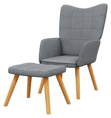 Produktbild von Relaxsessel mit Hocker in Hellgrau