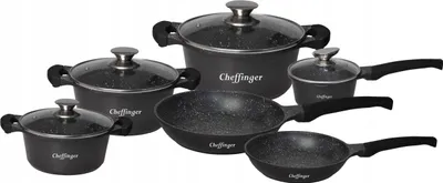 Zdjęcie produktu dla Cheffinger 10-ele zestaw garnków odlew aluminiowy