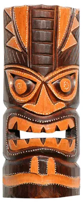 TIKI Maori Wandmasker, 30 cm, Holz, bunt, Handarbeit