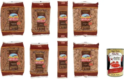 Produktbild von Divella Testpaket Pasta integrale Vollkorn italienisch Nudeln 8x 500 g + Italian Gourmet polpa 400g