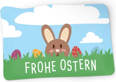 Produktbild von itenga 10x Sticker Frohe Ostern Hasenbande rechteckig 6 x 4 cm