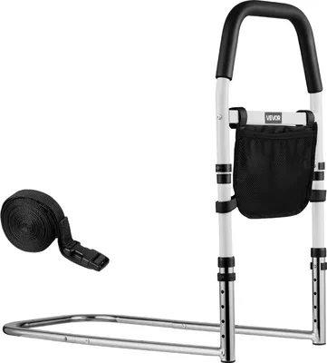 Obrázok produktu pre VEVOR pomôcka na postavenie na posteľ 610x320x63 mm, madlo sPolyuretánzábradlím, rúrkové zábradlie na posteľ, pomôcka na prístup pre seniorov a pacientov z uhlíkovej ocele, vhodná pre manželské postele, kráľovské postele, plné postele a dvojlôžka