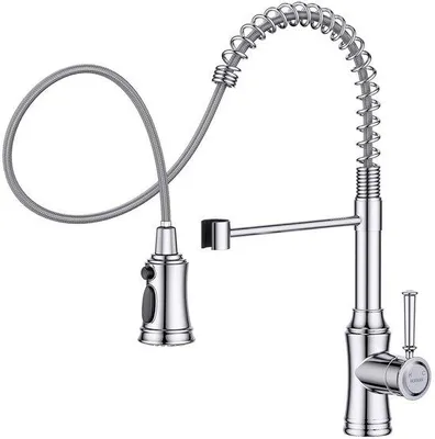Immagine prodotto di Rubinetto da cucina HURRAN, rubinetto da cucina a 3 bracci con rotazione a 360°, orientabile per lavello, acciaio inossidabile