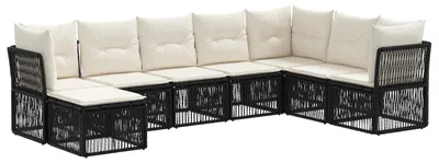 Immagine prodotto di vidaXL Set di divani da giardino 8 pezzi in polirattan nero