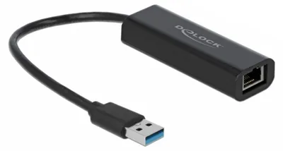 Produktbild von DeLOCK 66299, Kabelgebunden, USB, Ethernet, 5000 Mbit/s, Schwarz