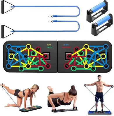 Zdjęcie produktu dla Deska do pompek 23 w 1 - składana - wielofunkcyjna pompa fitness z uchwytami - idealna do treningu w domu - Luxento