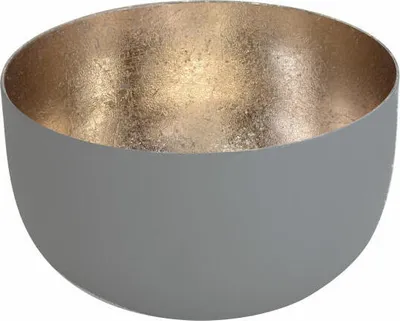 Produktbild von Gift Company Windlicht Madras S, Teelichthalter, Kerzenhalter, Eisen, Cool Grey / Gold, H 5 cm, 76734