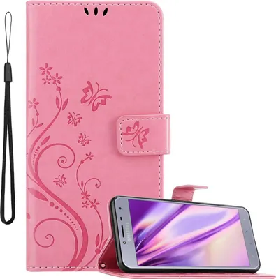 Produktbild von Cadorabo Hülle für Samsung Galaxy J4 2018 Schutz Hülle in Rosa Schutzhülle Handy Hülle Etui Case Blumen Flower