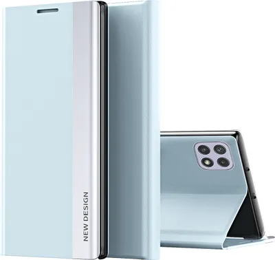 Image de Galaxy A22 5G Case, étui magnétique en cuirPolyuréthaneavec fonction stand pour Samsung Galaxy A22 5G bleu