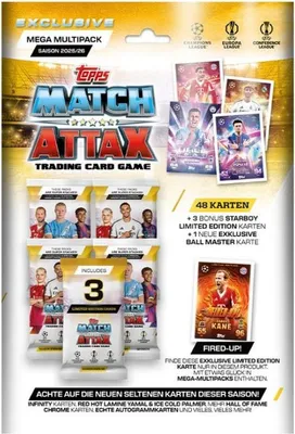 Produktbild von UEFA Champions League 2025/2026 Trading Cards – Exklusiv Mega Multipack (19. September 2025)+Heartforcards®Versandschutz