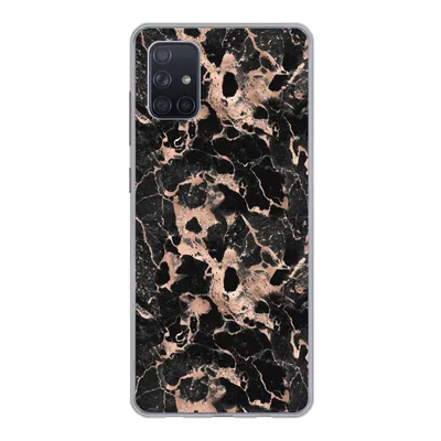 Produktbild von MuchoWow® Handyhülle Schutzhülle Hülle für Samsung Galaxy A71 Marmor - Rose - Muster - Chic Silikon Softcase Handy Hülle - Kartenbesitzer