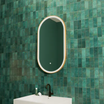 Produktbild von LOMAZOO Badezimmerspiegel mit Beleuchtung Oval - 50 x 90 cm - Hamburg gold