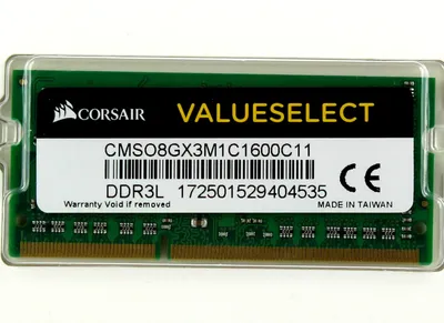 Obrázek produktu pro Corsair CMSO8GX3M1C1600C11, 8 GB, 1 x 8 GB, DDR3, 1600 MHz, 204-pin SO-DIMM
