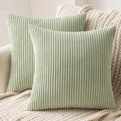 Productafbeelding van Kussensloopsets, corduroy, 2 stuks, 40x40 cm, pastelgroen