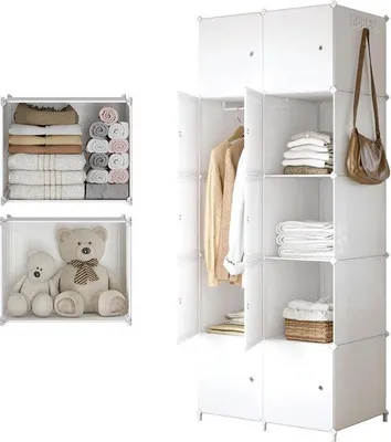 Obrázek produktu pro Organizér do skříně 80 x 50 x 190 cm, bílý, do ložnice