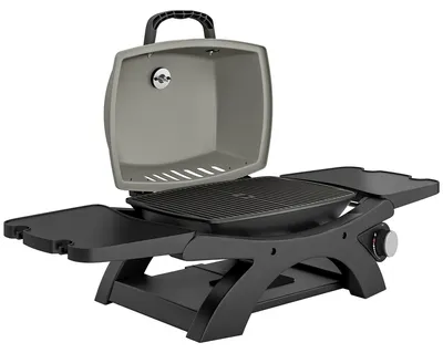 Produktbild von Gasgrill 3,3 KW Tischgrill mit 1 Brenner klappbar Seitentischen Gusseisen Grillroste herausnehmbar Fettauffangschale