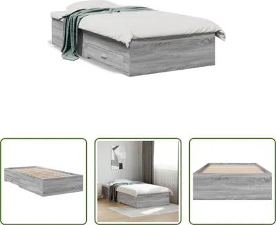 Obrázek produktu pro The Living Store Rám postele se zásuvkami šedý Sonoma 90x200 cm materiál na bázi dřeva