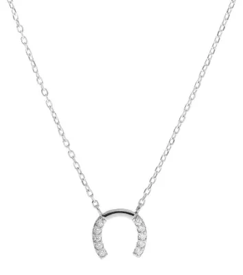 Produktbild von Glitzernde Silber-Hufeisen-Halskette AJNA0021