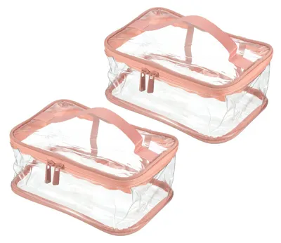 Produktbild von Elzusha – Wasserdichte Kosmetiktasche für Make-up und Reiseutensilien (Rosa)