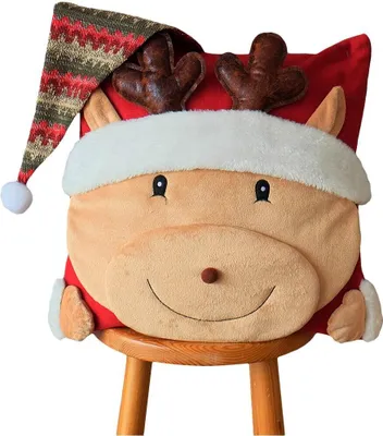 Produktbild von Kissen-Bezug Elch Mütze Weihnachten bunt 40x40 cm