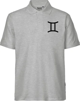 Produktbild von Huuraa Herren Polo Shirt Zwillinge Sternzeichen Zeichen XL Sport Grey Bio Baumwolle Fairtrade Poloshirt Geschenkidee
