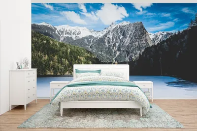 Produktbild von MuchoWow® Fototapete für Wohnzimmer oder Schlafzimmer Wandtapete Vinyl Motivtapete Österreich - See - Boom - 465x260 cm - Hintergrundbild