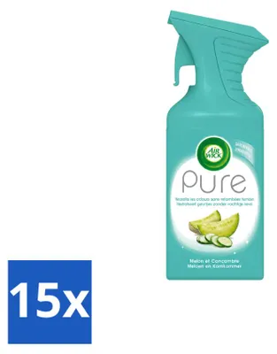 Zdjęcie produktu dla 15 sztuk sprayu do pomieszczeń Air Wick Pure, zapach: melon i ogórek, pojemność: 250 ml, zestaw ekonomiczny