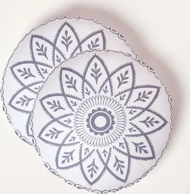 Obrázek produktu pro HOMESCAPES Zahradní polštáře Henna – sada 2 ks kulatých venkovních polštářů Mandala 40 cm