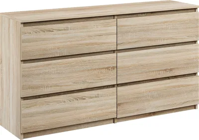 Produktbild von Kommode mit 6 Schubladen breite 140cm Sideboard moderne sonoma