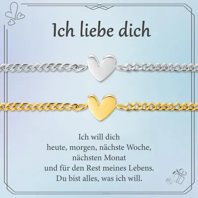 Produktbild von J.Fée 2 Stück 925 Silber Armband Damen, mit Herz-Anhänger, 16.5+5cm Freundschaft