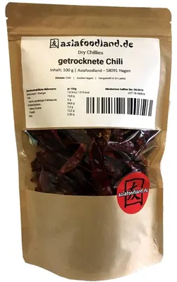 Produktbild von Asiafoodland - getrocknete ganze Chili - - 100g