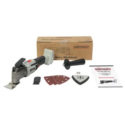 Produktbild von Dino KRAFTPAKET 18V Bürstenloses Akku-Multifunktionswerkzeug für Starlock (180W peak, 5000-19000 1/min) Kompaktes Multitool, Oszillierer mit Schnellspanner, Aufnahme 12-fach einstellbar, Motor bürstenlos (Brushless)