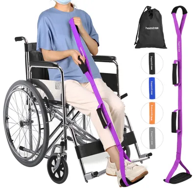 Produktbild von 39'' Starrer Beinlifter mit Gepolsterter Schlaufe für Hände und Füße,Beinhebergurt für Hüft- und Knieersatz Erholungshilfen,Rosa